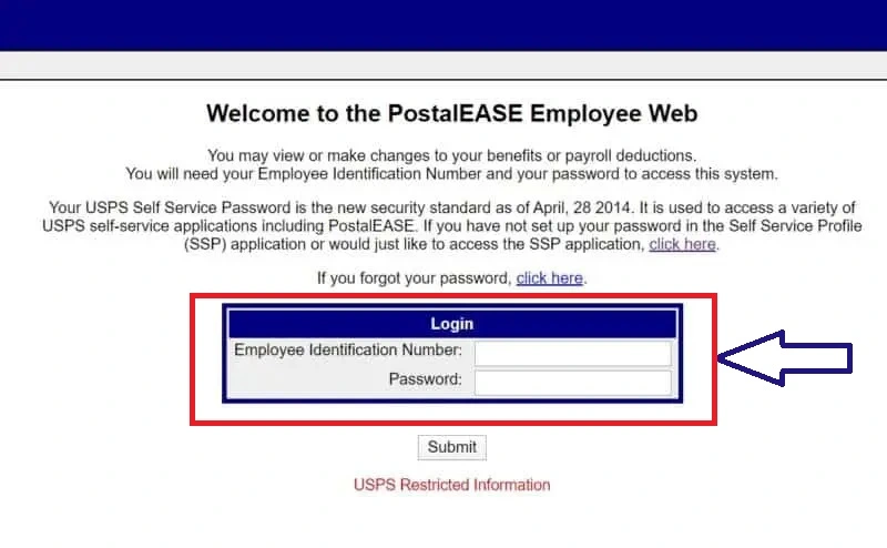 welcome to the PostalEASE Employee Web